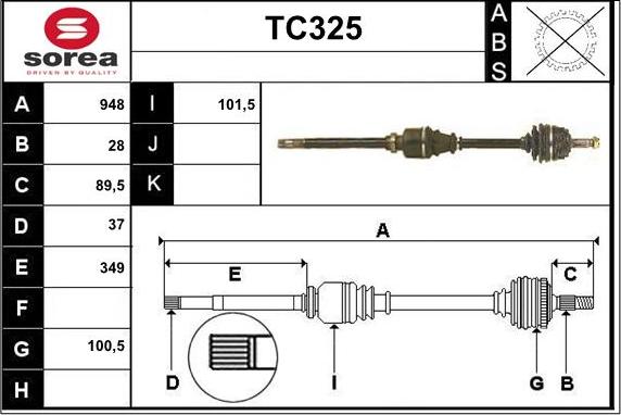 Sera TC325 - Полуоска vvparts.bg