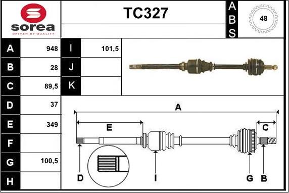 Sera TC327 - Полуоска vvparts.bg