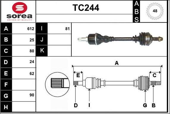 Sera TC244 - Полуоска vvparts.bg