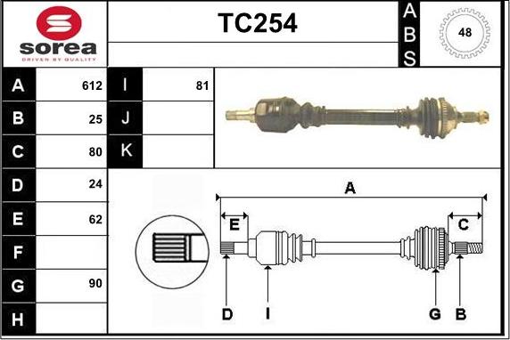 Sera TC254 - Полуоска vvparts.bg