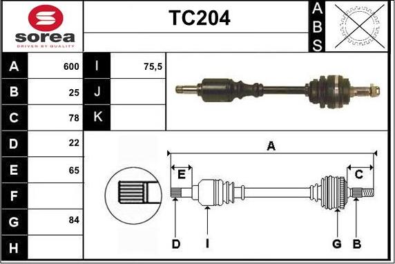 Sera TC204 - Полуоска vvparts.bg