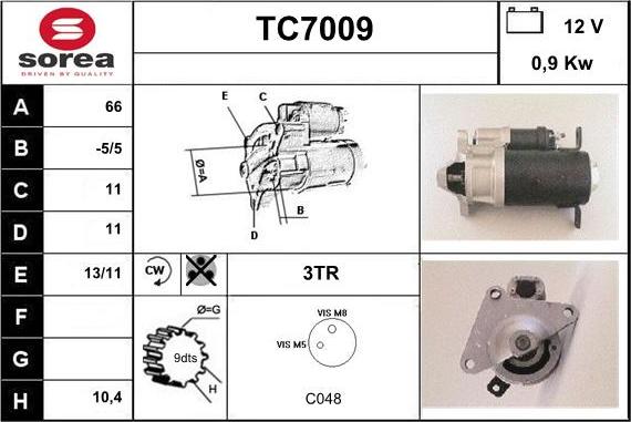 Sera TC7009 - Стартер vvparts.bg