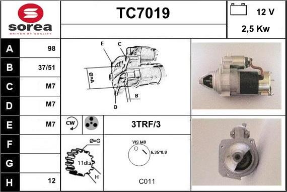 Sera TC7019 - Стартер vvparts.bg