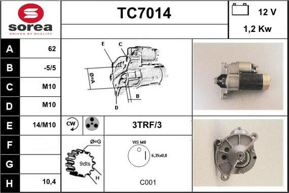 Sera TC7014 - Стартер vvparts.bg