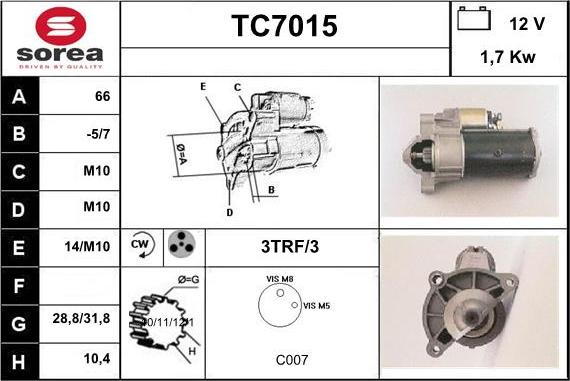 Sera TC7015 - Стартер vvparts.bg