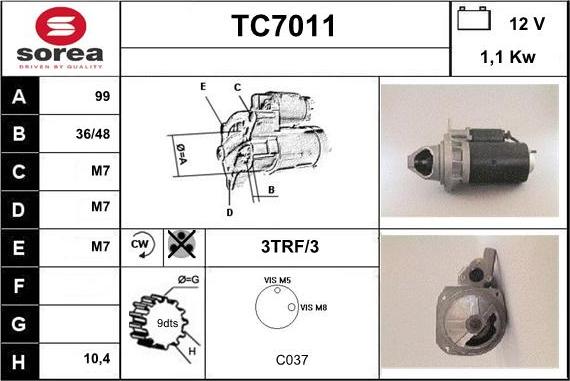 Sera TC7011 - Стартер vvparts.bg