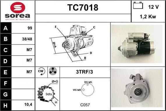 Sera TC7018 - Стартер vvparts.bg