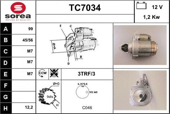 Sera TC7034 - Стартер vvparts.bg