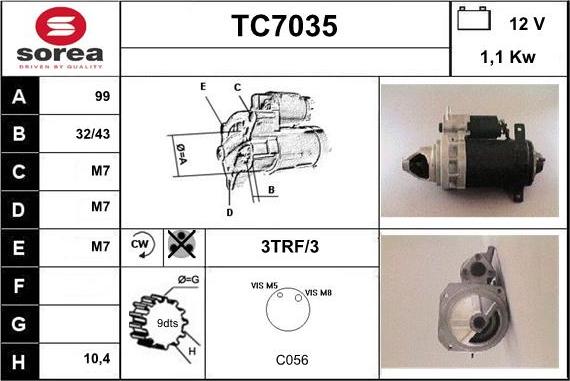 Sera TC7035 - Стартер vvparts.bg