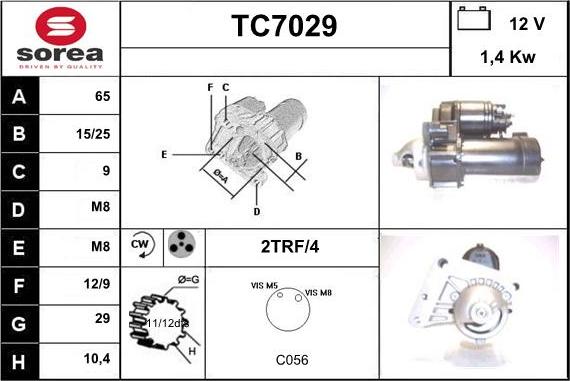 Sera TC7029 - Стартер vvparts.bg