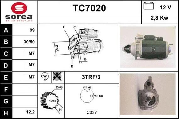 Sera TC7020 - Стартер vvparts.bg