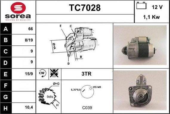 Sera TC7028 - Стартер vvparts.bg