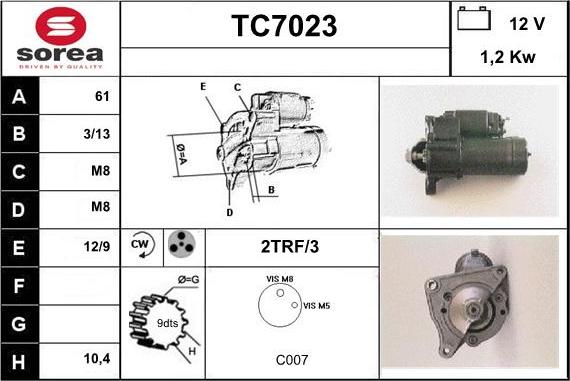 Sera TC7023 - Стартер vvparts.bg