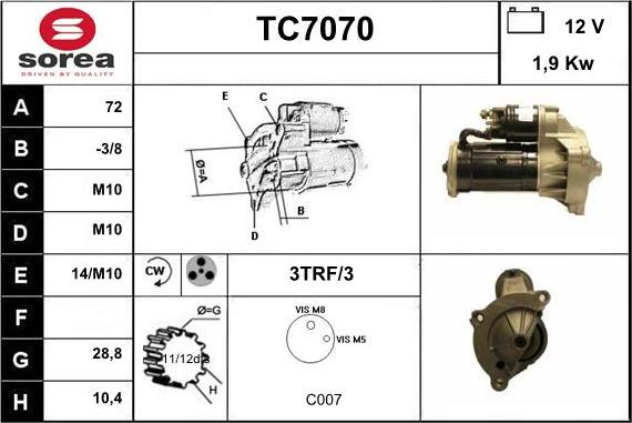 Sera TC7070 - Стартер vvparts.bg