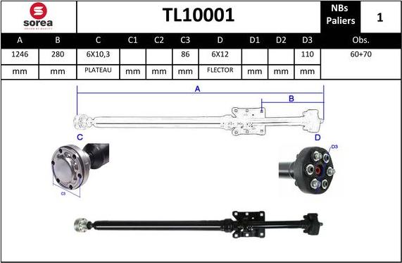 Sera TL10001 - Кардан, задвижване на оста vvparts.bg