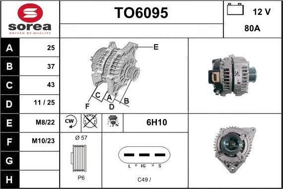 Sera TO6095 - Генератор vvparts.bg