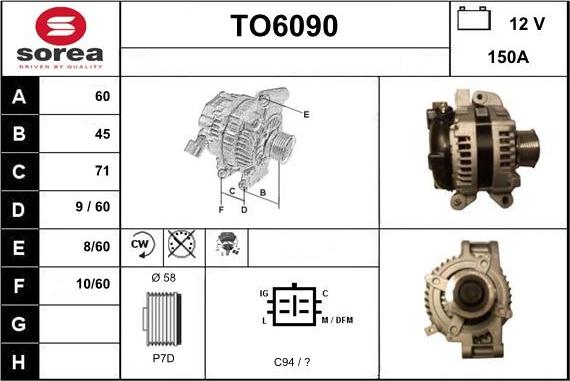 Sera TO6090 - Генератор vvparts.bg