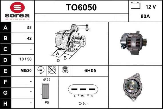 Sera TO6050 - Генератор vvparts.bg