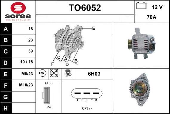 Sera TO6052 - Генератор vvparts.bg