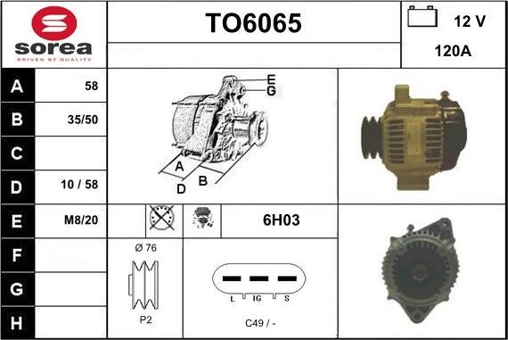 Sera TO6065 - Генератор vvparts.bg