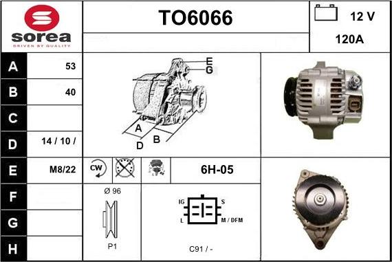 Sera TO6066 - Генератор vvparts.bg