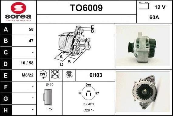 Sera TO6009 - Генератор vvparts.bg