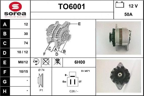 Sera TO6001 - Генератор vvparts.bg