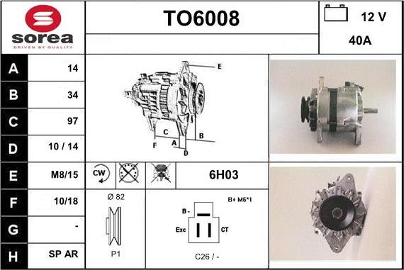 Sera TO6008 - Генератор vvparts.bg