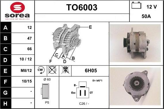 Sera TO6003 - Генератор vvparts.bg