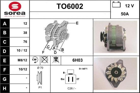 Sera TO6002 - Генератор vvparts.bg