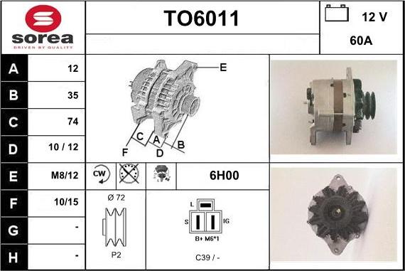 Sera TO6011 - Генератор vvparts.bg