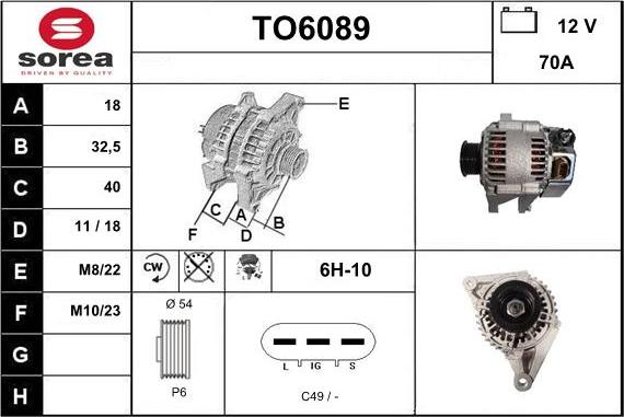 Sera TO6089 - Генератор vvparts.bg