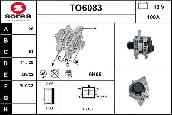 Sera TO6083 - Генератор vvparts.bg