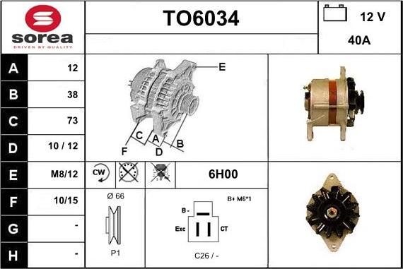 Sera TO6034 - Генератор vvparts.bg