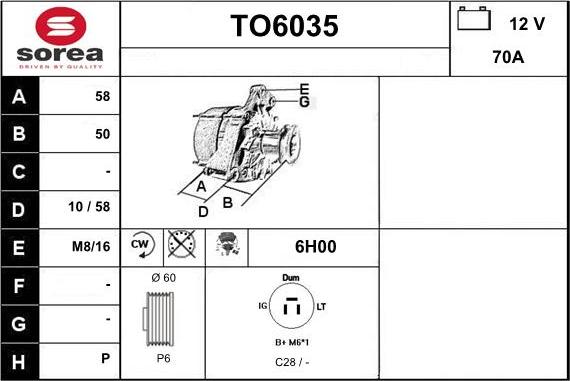 Sera TO6035 - Генератор vvparts.bg