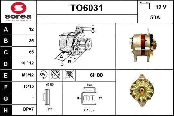 Sera TO6031 - Генератор vvparts.bg