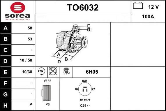 Sera TO6032 - Генератор vvparts.bg