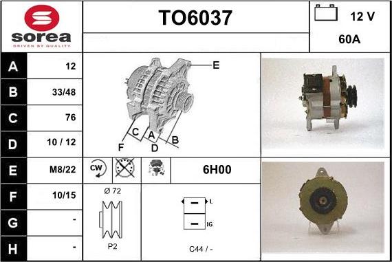 Sera TO6037 - Генератор vvparts.bg