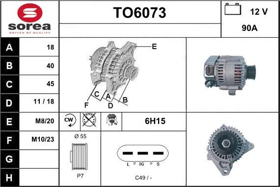 Sera TO6073 - Генератор vvparts.bg