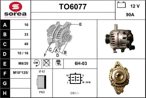 Sera TO6077 - Генератор vvparts.bg