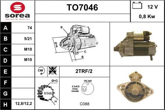 Sera TO7046 - Стартер vvparts.bg