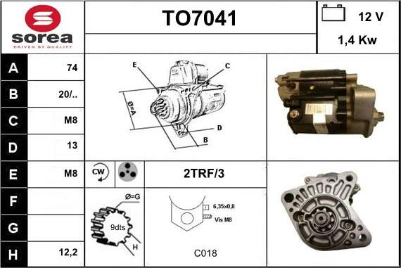 Sera TO7041 - Стартер vvparts.bg