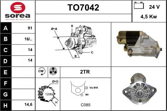 Sera TO7042 - Стартер vvparts.bg