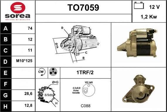 Sera TO7059 - Стартер vvparts.bg