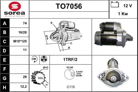 Sera TO7056 - Стартер vvparts.bg