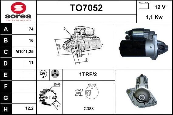 Sera TO7052 - Стартер vvparts.bg