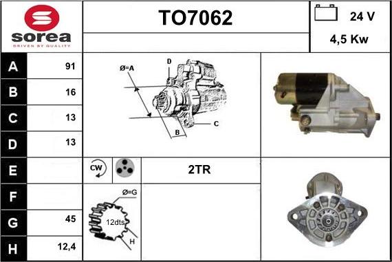 Sera TO7062 - Стартер vvparts.bg