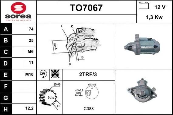 Sera TO7067 - Стартер vvparts.bg