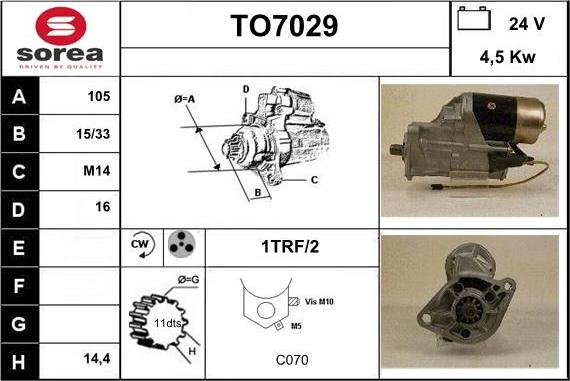 Sera TO7029 - Стартер vvparts.bg