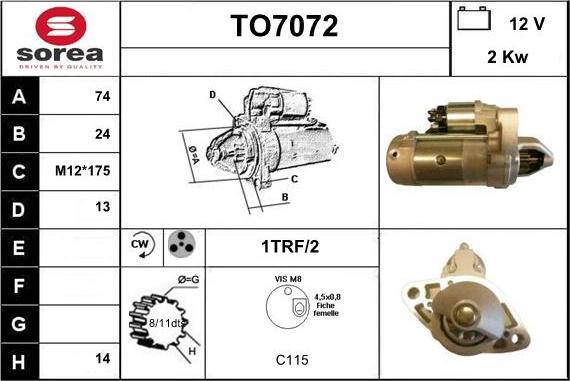 Sera TO7072 - Стартер vvparts.bg